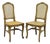 Antique French Provincial Louis XV Style Carved Walnut Cane Side Chair - A Pair For Sale