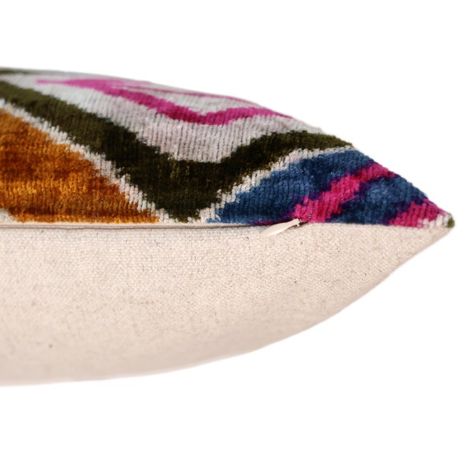 Golden Tiger Silk Velvet Lumbar Pillow – 16x24 Handmade Designer Cushion For Sale - Image 4 of 8