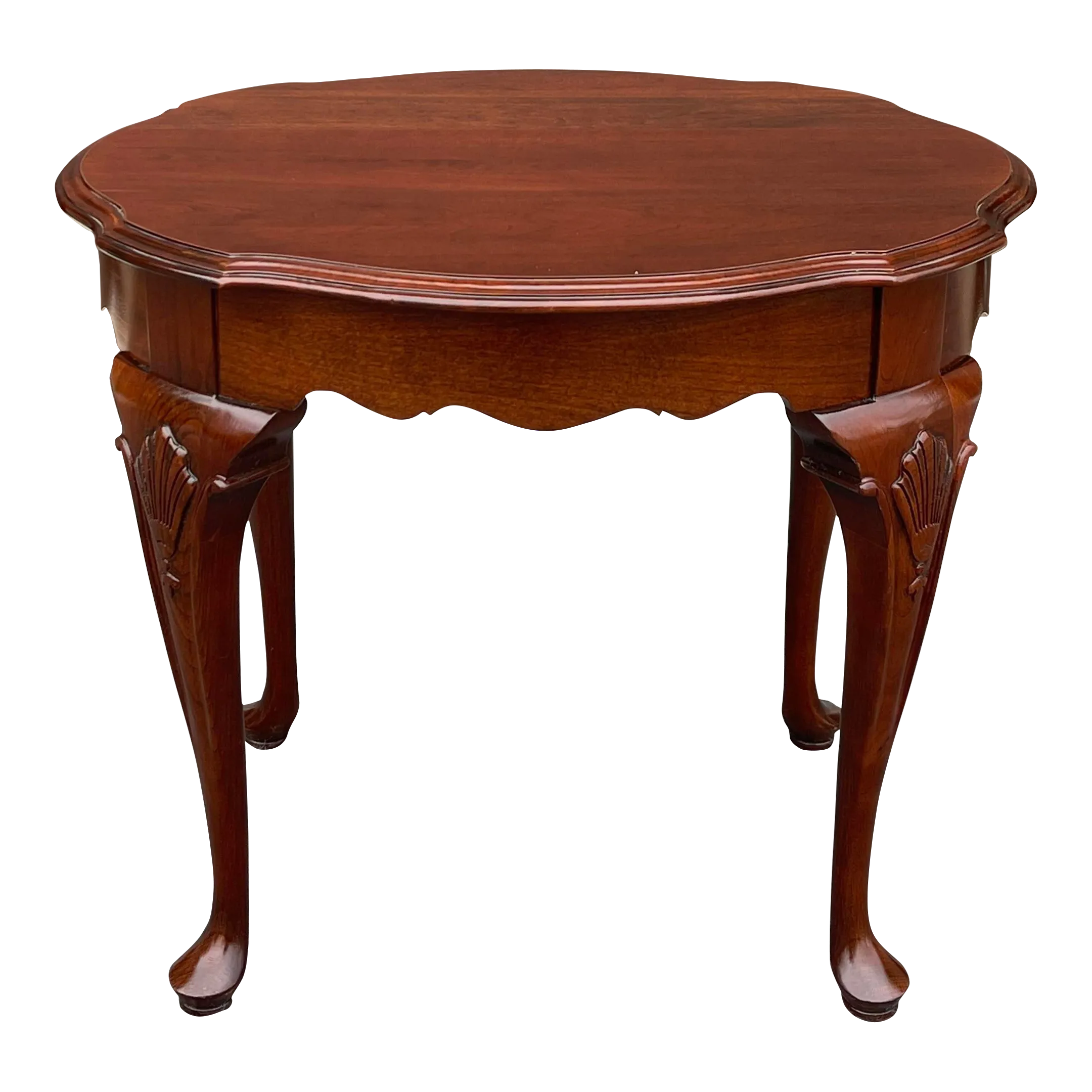 2000s Ethan Allen Georgian Court Traditional Queen Anne Cherry