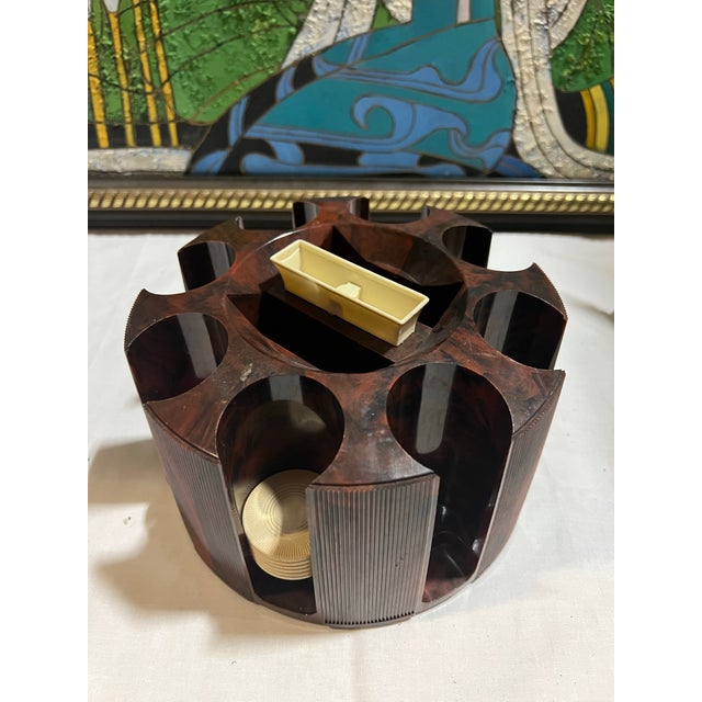American Collection of Game Night Poker Chips and Spinning Holder- Set of 8 For Sale - Image 3 of 12
