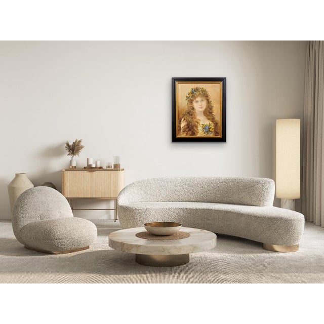 Alice Anne Renshaw, Portrait of a Young Lady with Springtime Flowers in Her Curls, Watercolour & Gouache, 1800s For Sale - Image 13 of 18