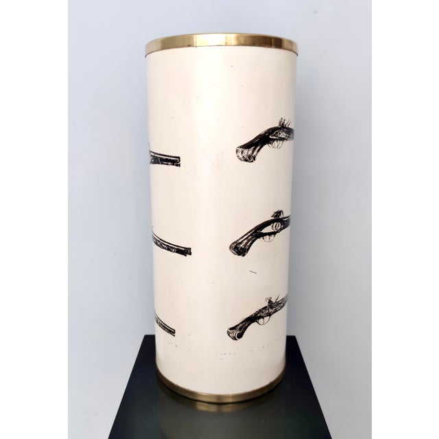 1950s Beige Varnished Metal and Brass Umbrella Stand, 1950s For Sale - Image 5 of 15