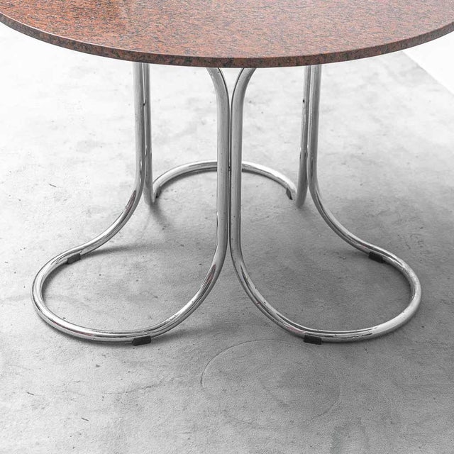 Brown Table with Marble Top and Metal Frame in the style of Giotto Stoppino, 1970s For Sale - Image 8 of 11