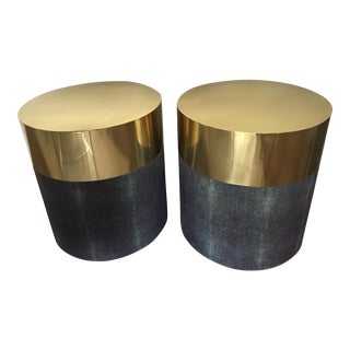 Made Goods 'Maxine' Shagreen Side Table - A Pair For Sale