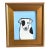 Folk Art Doggie Dog Puppy Oil Painting Including the Antiqued Gold Wood Frame For Sale