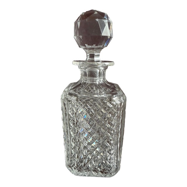 Antique Vintage Brilliant Cut Glass Perfume Bottle and Original Stopper. For Sale