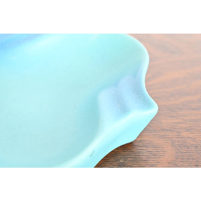 Turquoise Van Briggle Arts & Crafts Turquoise Glazed Ceramic Tray or Catchall For Sale - Image 8 of 12