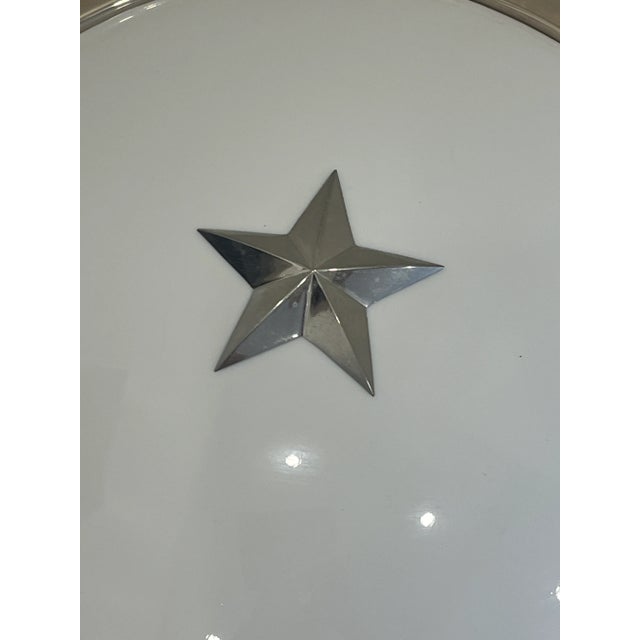 2000 - 2009 Remains Lighting Orson Pendant Semi Flush Mount, Stainless, Milk Glass, Rare For Sale - Image 5 of 14