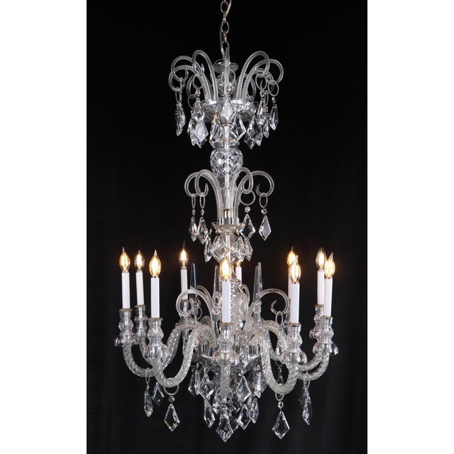 Traditional Vintage Bohemian Molded Glass Crystal Chandelier For Sale - Image 3 of 12