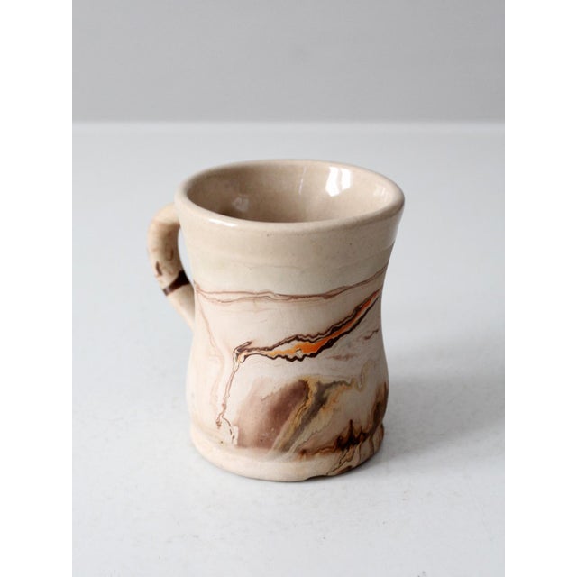 Mid 20th Century Mid-Century Nemadji Pottery Swirl Glaze Mug For Sale - Image 6 of 11