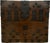 This piece is a large Antique Korean Bandaji storage chest, made of warm-toned hardwood with extensive black iron...