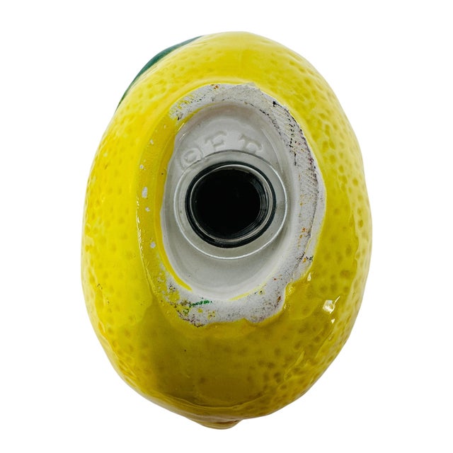 Yellow Vintage Fitz and Floyd Lemon Salt and Pepper Shakers, Ceramic Fruit Decor For Sale - Image 8 of 9