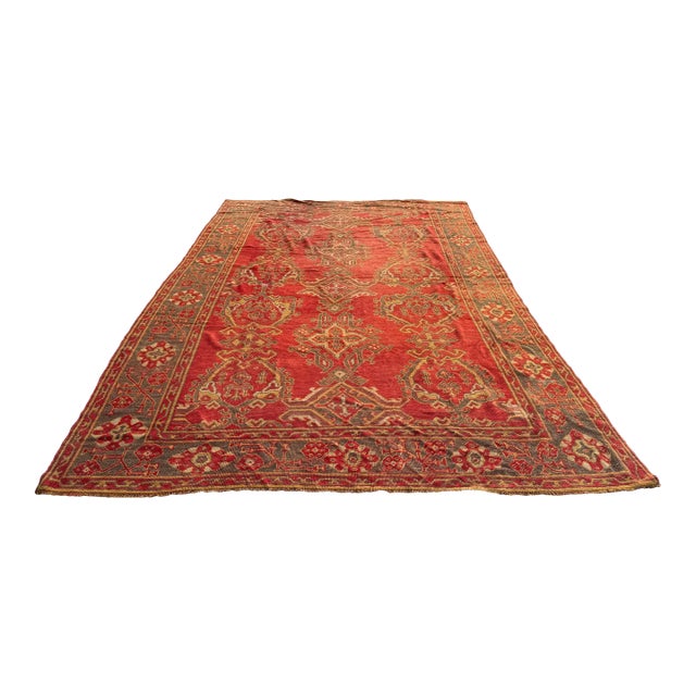 9ft 2in X 14ft 2in Turkish Oushak Antique Area Rug For Sale