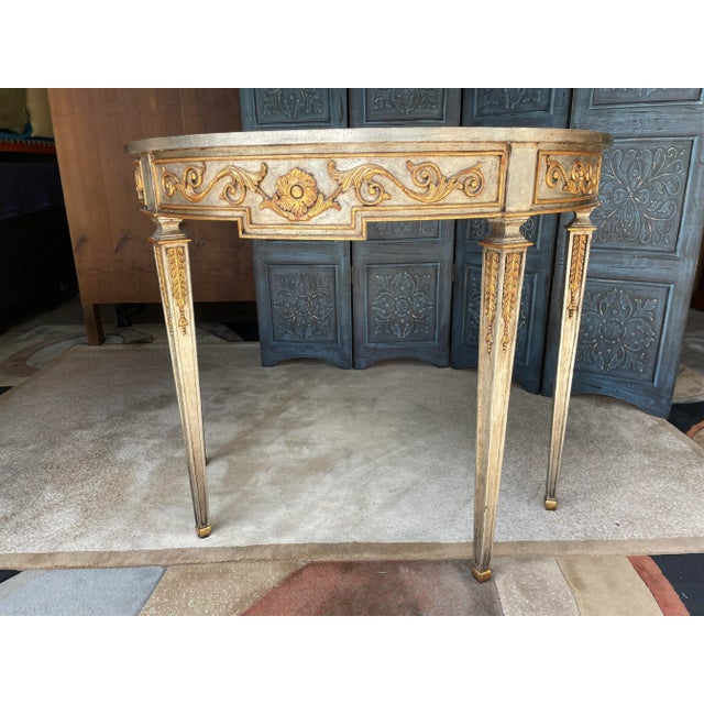 Italian Neo Classical Style Demi Lune Console Table For Sale - Image 11 of 12