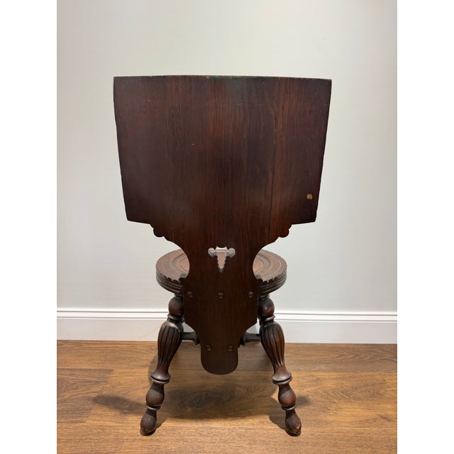 Antique German Black Forest Carved Tiger Oak Drunken Monk Tavern Side Chair For Sale - Image 6 of 11