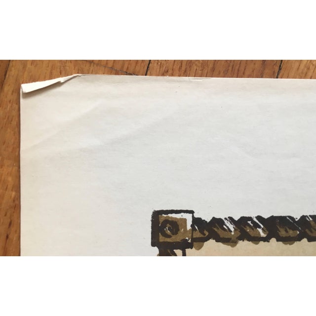 Mid 20th Century Anatoli Lvovich Kaplan, Vintage Russian Shtetl, Scene Judaica Lithograph, 1957-1961 For Sale - Image 5 of 8