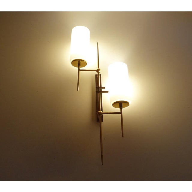 Vintage Glass Wall Lights from Lunel, 1960s, Set of 2 For Sale - Image 11 of 18