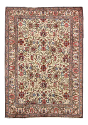 Vintage Tabriz Rug With Vivid, Traditional Colors and All-Over Design