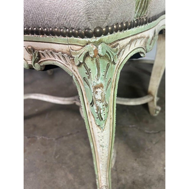 Set of Four French Louis XV Painted Dining C. 1900 For Sale - Image 9 of 18