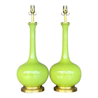 Vintage Regency Christopher Spitzmiller for Horchow Large Coy Table Lamps - a Pair For Sale
