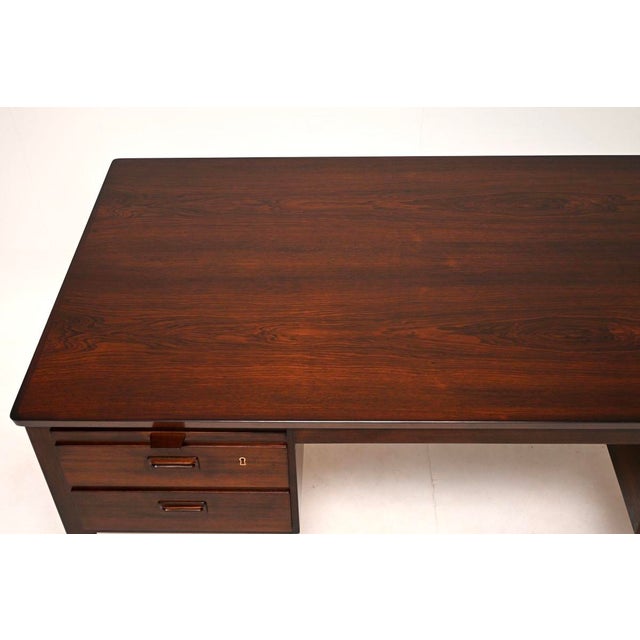 Wood Large Vintage Danish Executive Desk, 1965 For Sale - Image 7 of 11