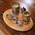 Early 20th Century French Spelter and Walnut Desk Garniture Set For Sale - Image 4 of 7