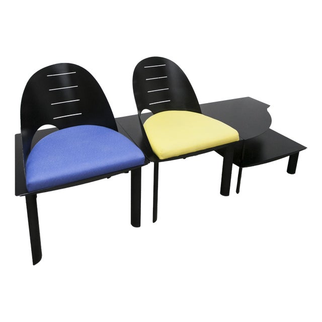 Armchairs and Coffee Table by Patrice Bonneau Genexco, 1980, Set of 3 For Sale