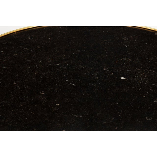 Pair of Neoclassical Fossilized Marble Brass Gueridon End Tables For Sale - Image 16 of 18