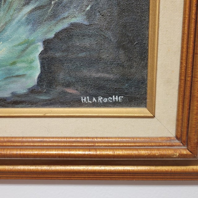 H. LaRoche New England Seascape Oil on Canvas, Framed For Sale - Image 4 of 6