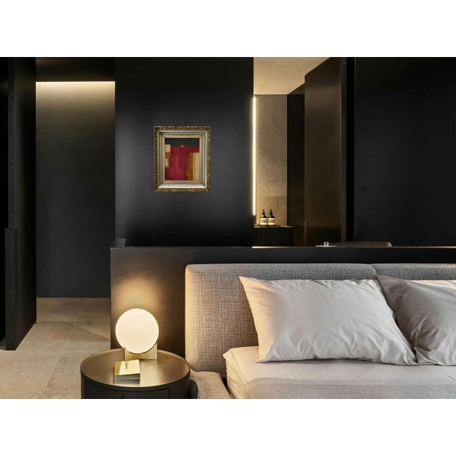 “Desire” Black Abstract Art in Vintage Frame, Transitional Living Room Art by JTS For Sale - Image 4 of 11