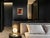 “Desire” Black Abstract Art in Vintage Frame, Transitional Living Room Art by JTS For Sale - Image 4 of 11