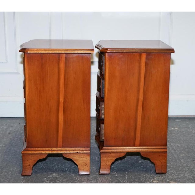 Georgian Style Yew Wood Nightstands, Set of 2 For Sale - Image 5 of 13