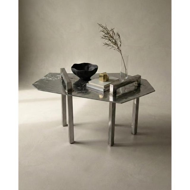 Ondulae Coffee Table in Stainless Steel by Metalmorphosis Studio For Sale - Image 6 of 8
