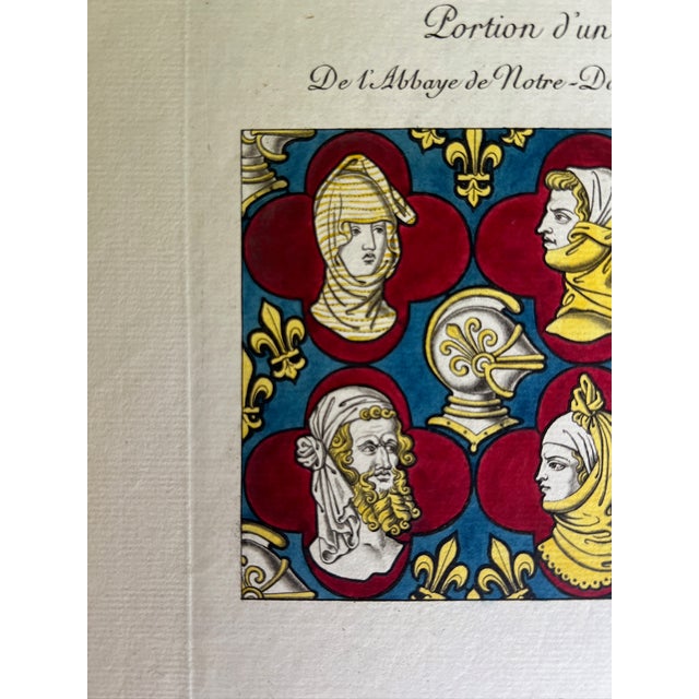 Mid 19th Century Etching Reproduction of Stained Glass Church Windows by Nicolas Xavier Willemin For Sale - Image 4 of 10