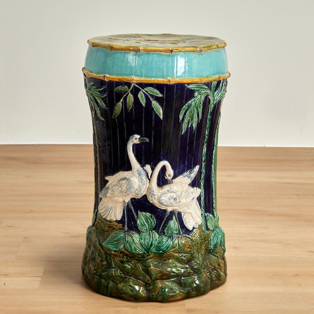 Late 19th Century Antique English Majolica Garden Seat or Stand For Sale - Image 5 of 12