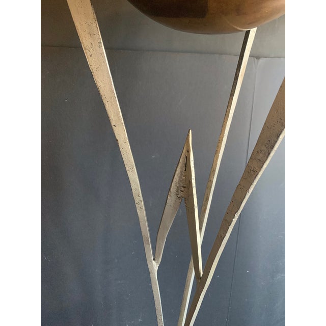 Warren McArthur Pair of Iconic Architectural Art Deco Iron Plant Stands With Copper Planter Stands, Circa 1930 Attributed to Warren McArthur For Sale - Image 4 of 10