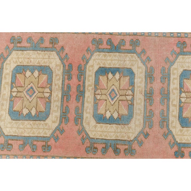 Mid 20th Century Oushak Geometric Anatolian Runner For Sale - Image 6 of 10