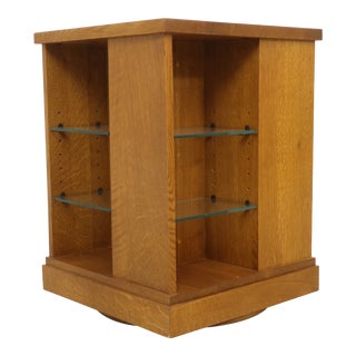 Stickley Square Mission Oak Revolving Bookcase For Sale