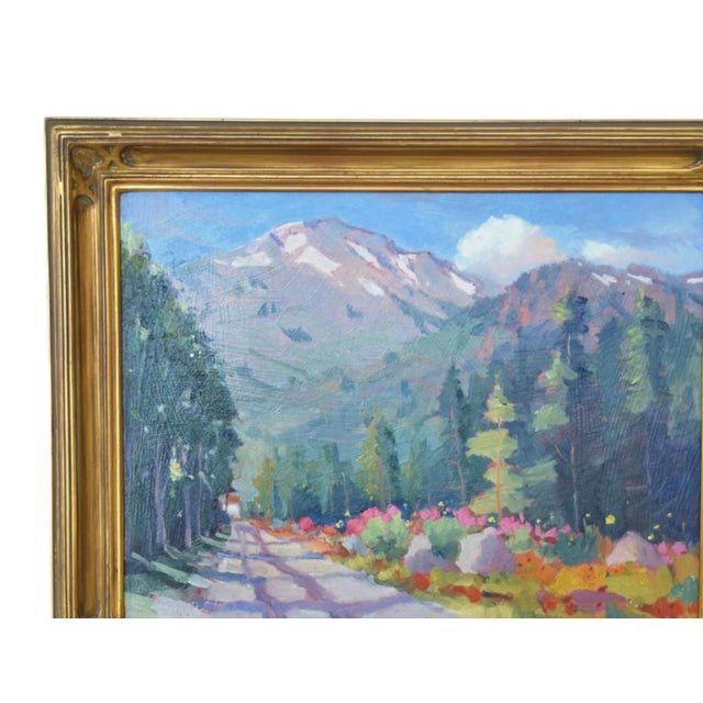 Squaw Valley (Palisades) Tahoe CA landscape oil painting on artist canvas panel by listed artist Silvio Silvestri...