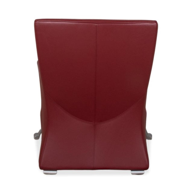 Set of Model 322 Lounge Chair and Ottoman in Bordeaux Red Leather from Rolf Benz For Sale - Image 13 of 18