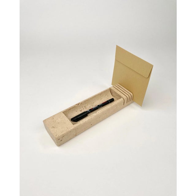 Travertine Letter & Pen Holder, Italy, 1970 For Sale - Image 15 of 17