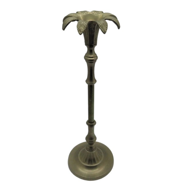 Brass Regency-Style Brass Candlestick For Sale - Image 8 of 8