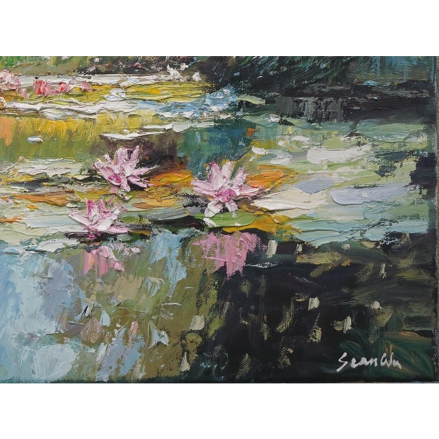 Original Oil Painting of Lily Pond For Sale - Image 4 of 4