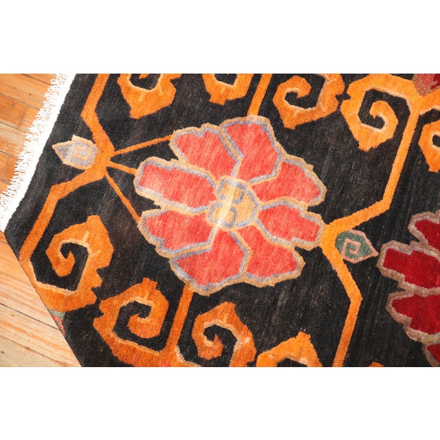 Vintage Tibetan Floral Rug - 2'11" x 5'9" For Sale In New York - Image 6 of 7