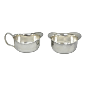 Vintage Carl Cohr Denmark Mid Century Modern Silver Plated Creamer & Sugar Bowl