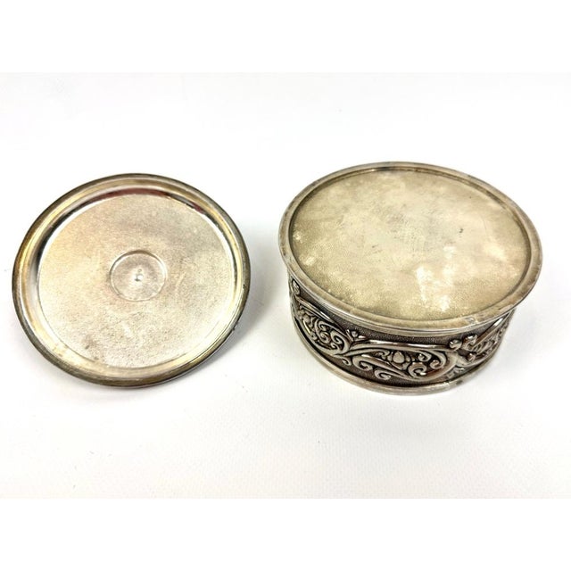Vintage Silver Plate Brass Jewelry Box, 1950s For Sale - Image 6 of 7