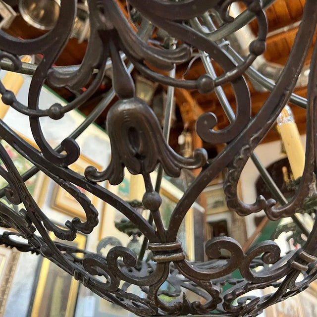 Large French Renaissance Revival Cast Bronze Six-Light Chandelier For Sale - Image 11 of 15