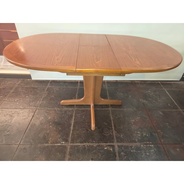 Wood Rare Mid-Century Danish Modern Teak Dining Table Pedestal Base G-Plan 1970s For Sale - Image 7 of 10