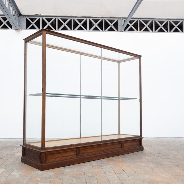 1 to 2 Antique Oak Museum Display Cases - Early 20th Century Cabinet with two lockable side doors. Interior shelves are...