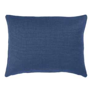 Schumacher Piet Performance Linen 16" Lumbar Pillow In Indigo